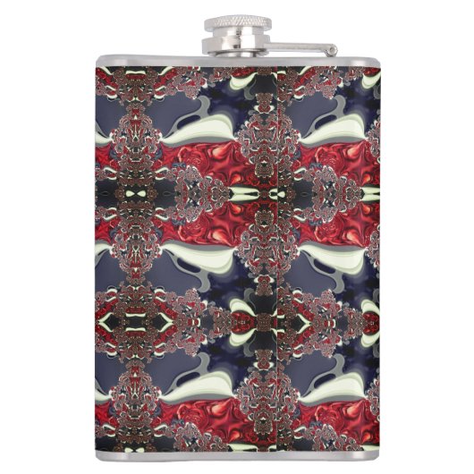 Spiegelbild mit wiederholter Form, über weiß Flachmann (Rückseite)