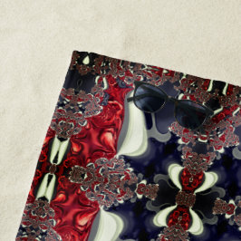 Spiegelbild mit wiederholter Form, über weiß Strandtuch