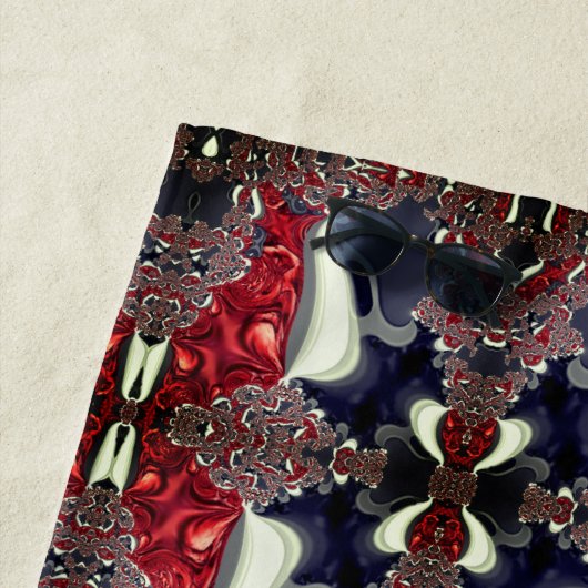 Spiegelbild mit wiederholter Form, über weiß Strandtuch (Beispiel)