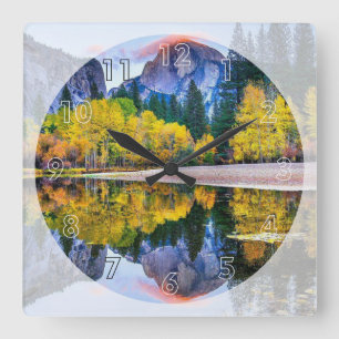 Spiegelbild Quadratische Wanduhr