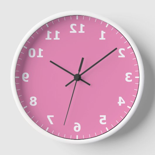 Spiegelbild-Uhr - rosa Spiegeltaster Uhr (Vorderseite)