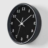 Spiegelbild-Uhr - Schwarze umgekehrte Uhr (Winkel)