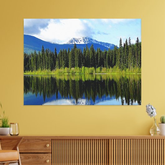 Spiegelbild-Zeitleiste Canvas Print Leinwanddruck (Insitu (Wohnzimmer))