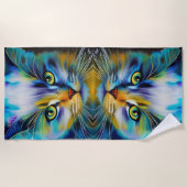 Spiegelbilder eines farbenfrohen siamesischen Kitt Strandtuch (Vorderseite)