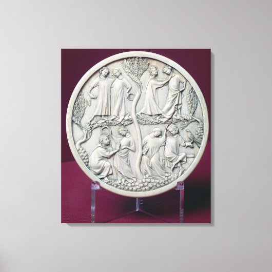 Spiegelcase mit höflichen Szenen, c.1320-30 Leinwanddruck (Vorderseite)