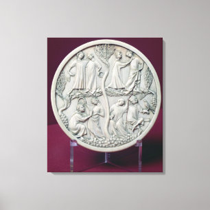 Spiegelcase mit höflichen Szenen, c.1320-30 Leinwanddruck