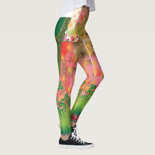 Spiegeldesign und einige Pflanze Leggings (Rechts)