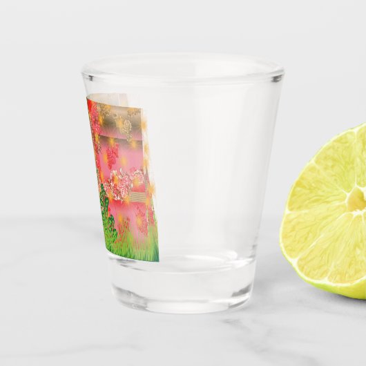 Spiegeldesign und einige Pflanze Schnapsglas (Rechts)
