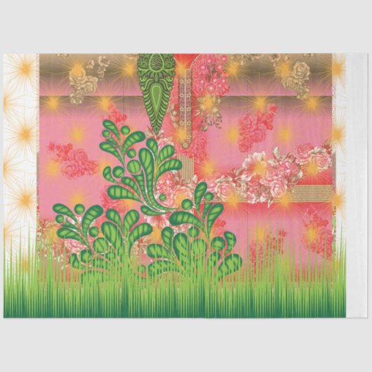 Spiegeldesign und einige Pflanze Seidenpapier (Vorderseite)