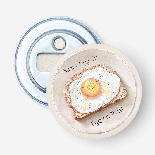 Spiegelei auf Toast Flaschenöffner (Vorderseite)