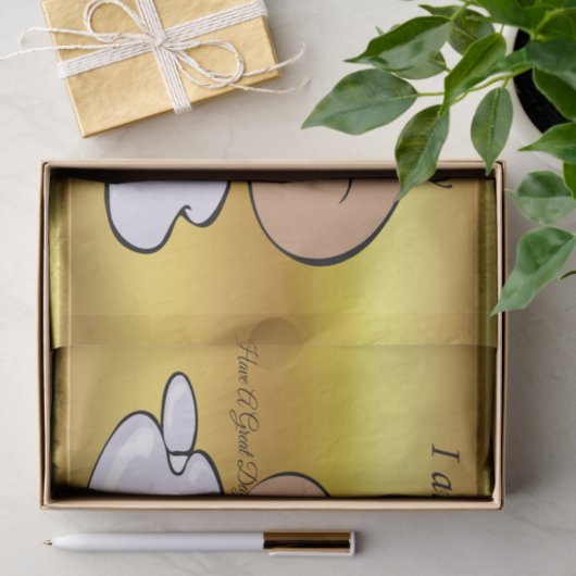 Spiegelei des Cartooncharakters mit großem Lächeln Seidenpapier (Geschenk)