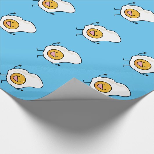 Spiegelei-glückliches Ei-Frühstück Geschenkpapier (Ecke)