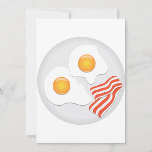 Spiegeleier und Bacon Frühstück Einladung