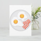 Spiegeleier und Bacon Frühstück Einladung (Stehend Vorderseite)