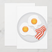 Spiegeleier und Bacon Frühstück Einladung (Vorne/Hinten)