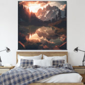 Spiegelgebirge Leinwanddruck (Insitu (Schlafzimmer))