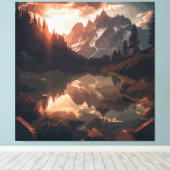 Spiegelgebirge Leinwanddruck (Insitu (Holzboden))