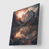 Spiegelgebirge Quadratische Wanduhr (Winkel)