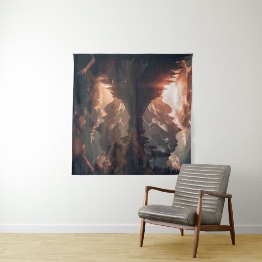 Spiegelgebirge Wandteppich (Beispiel (Horizontal))