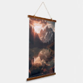 Spiegelgebirge Wandteppich Mit Holzrahmen (Gewinkelt)