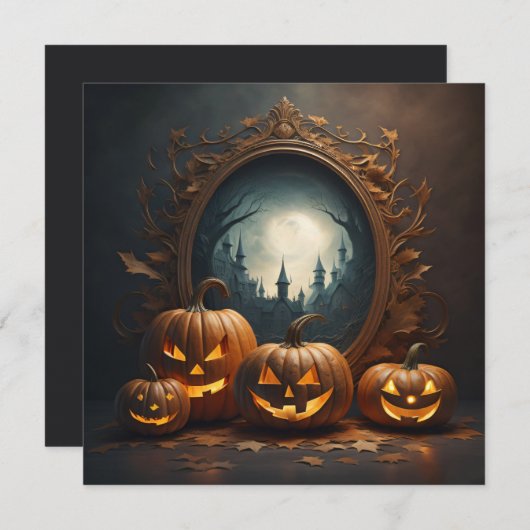 Spiegelhalloween Feiertagskarte (Vorne/Hinten)