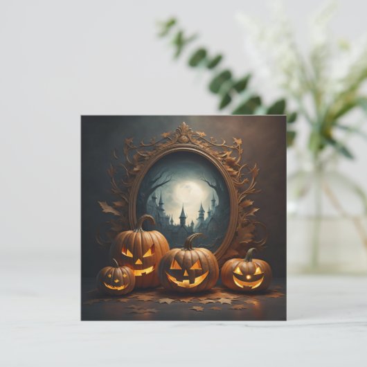 Spiegelhalloween Feiertagskarte (Stehend Vorderseite)