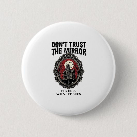 Spiegelhemd mit Gespenstern Vintage-Gravur Gothic- Button (Vorderseite)