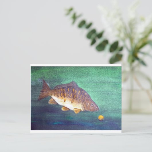 Spiegelkarpfen Postkarte (Stehend Vorderseite)