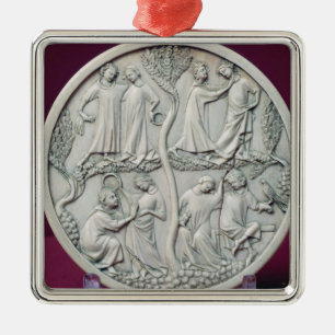 Spiegelkasten, der höfische Szenen, c.1320-30 Ornament Aus Metall