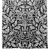 Spiegelkernen und Eiche Blätter Schwarz & Weiß Duschvorhang (Vorderseite)