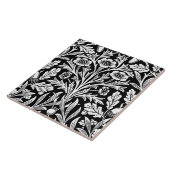 Spiegelkernen und Eiche Blätter Schwarz & Weiß Fliese (Seite)