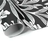 Spiegelkernen und Eiche Blätter Schwarz & Weiß Geschenkpapier (Rolleneckpunkt)