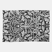 Spiegelkernen und Eiche Blätter Schwarz & Weiß Geschirrtuch (Horizontal)