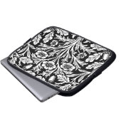 Spiegelkernen und Eiche Blätter Schwarz & Weiß Laptopschutzhülle (Vorne Knopf)