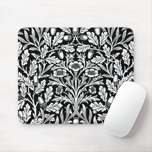 Spiegelkernen und Eiche Blätter Schwarz & Weiß Mousepad (Mit Mouse)
