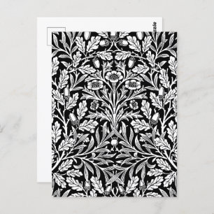 Spiegelkernen und Eiche Blätter Schwarz & Weiß Postkarte