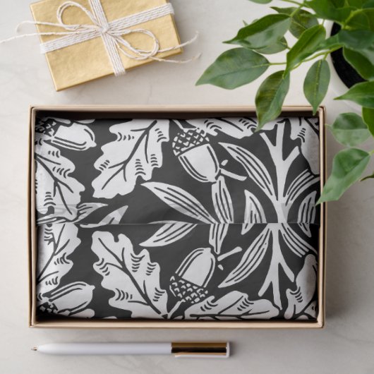 Spiegelkernen und Eiche Blätter Schwarz & Weiß Seidenpapier (Geschenk)