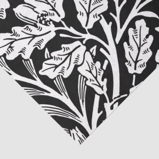 Spiegelkernen und Eiche Blätter Schwarz & Weiß Seidenpapier (Ausschnitt)