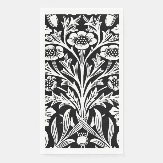 Spiegelkernen und Eiche Blätter Schwarz & Weiß Serviette (Vorderseite)