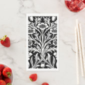 Spiegelkernen und Eiche Blätter Schwarz & Weiß Serviette (Beispiel)