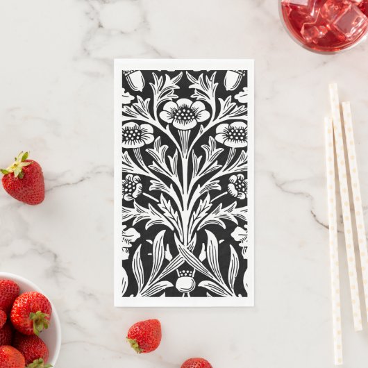 Spiegelkernen und Eiche Blätter Schwarz & Weiß Serviette (Beispiel)