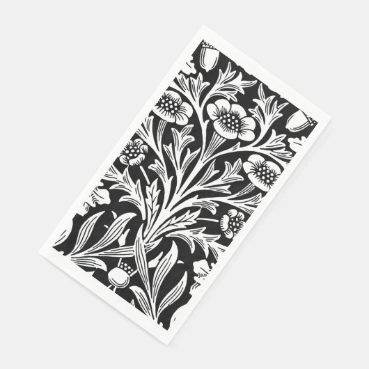 Spiegelkernen und Eiche Blätter Schwarz & Weiß Serviette (Ecke)