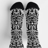 Spiegelkernen und Eiche Blätter Schwarz & Weiß Socken (Oben)