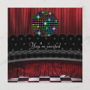 Spiegelkugel-Disco-Party-Einladungsvorlage Einladung