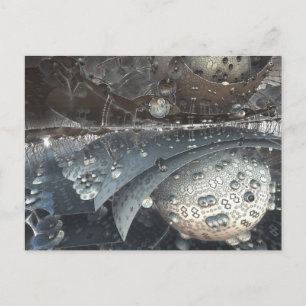 Spiegelkugeln Fraktal Postkarte