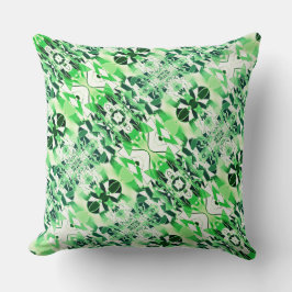 Spiegeln von gedrehten Formen, weiß und grün Kissen