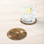 Spiegelnde Disco-Ball 2 Runder Pappuntersetzer (Vor Ort)