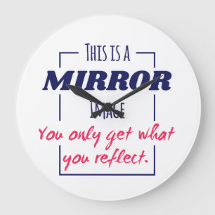 Spiegelreflexions-Mindset Motivationsdesign Große Wanduhr
