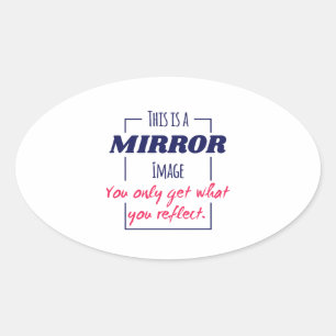 Spiegelreflexions-Mindset Motivationsdesign Ovaler Aufkleber