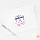 Spiegelreflexions-Mindset Motivationsdesign Ovaler Aufkleber (Umschlag)